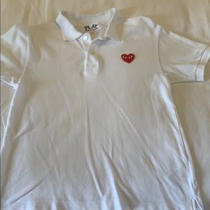 Simple all white comme des garcon polo tee